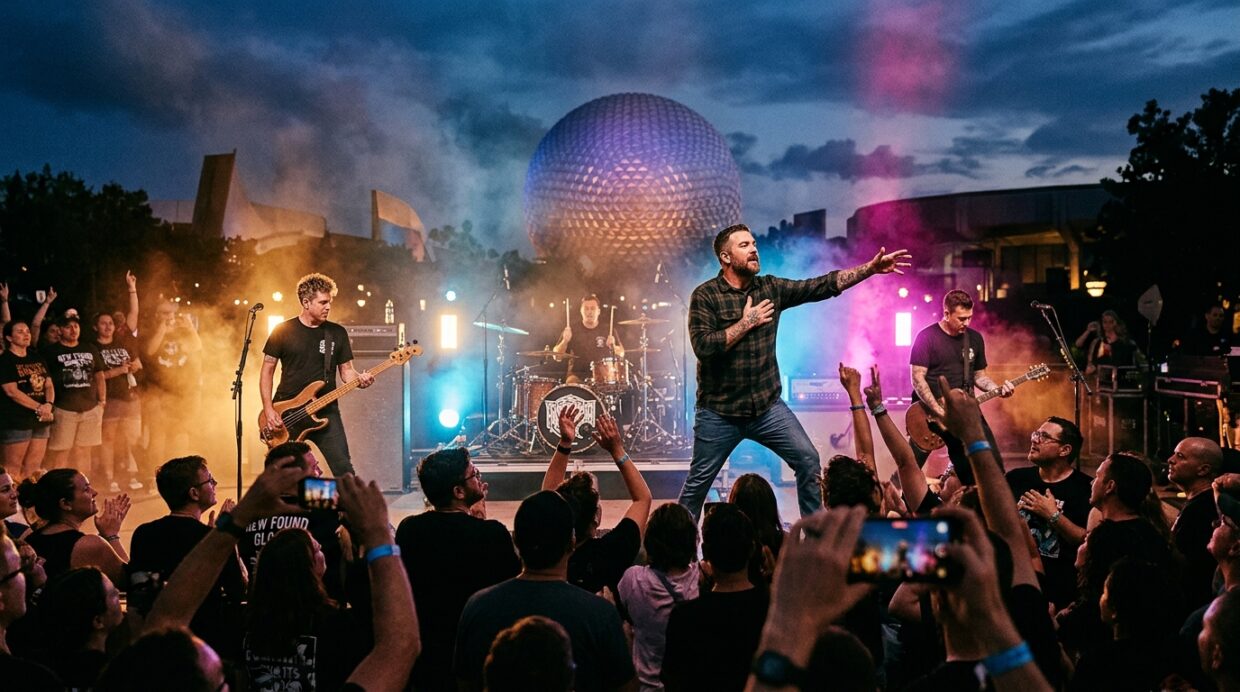 Illustration éditoriale — New Found Glory maintient ses concerts à EPCOT pour Chad Gilbert
