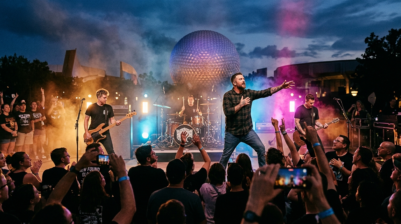 Illustration éditoriale — New Found Glory maintient ses concerts à EPCOT pour Chad Gilbert