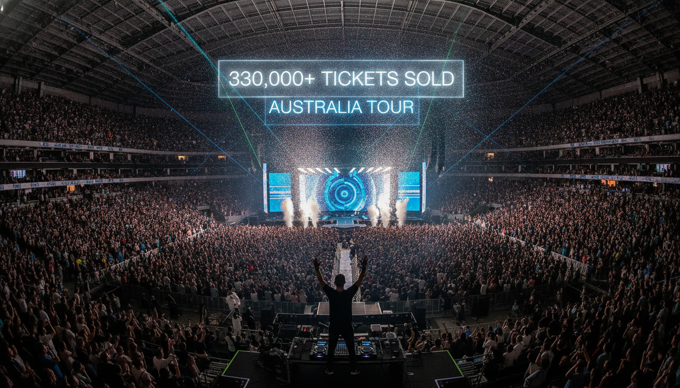 Illustration éditoriale — Calvin Harris dépasse 330 000 billets vendus en Australie