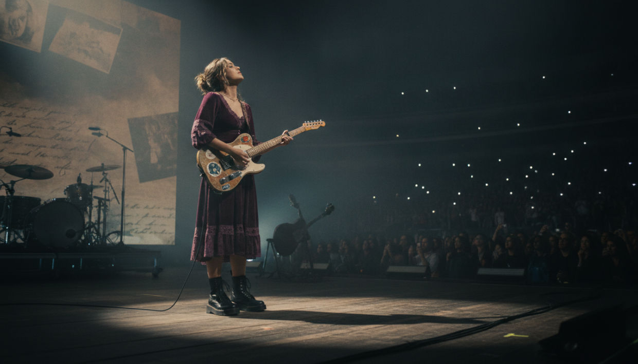 Illustration éditoriale — Olivia Rodrigo : la setlist du premier concert d’Unraveled