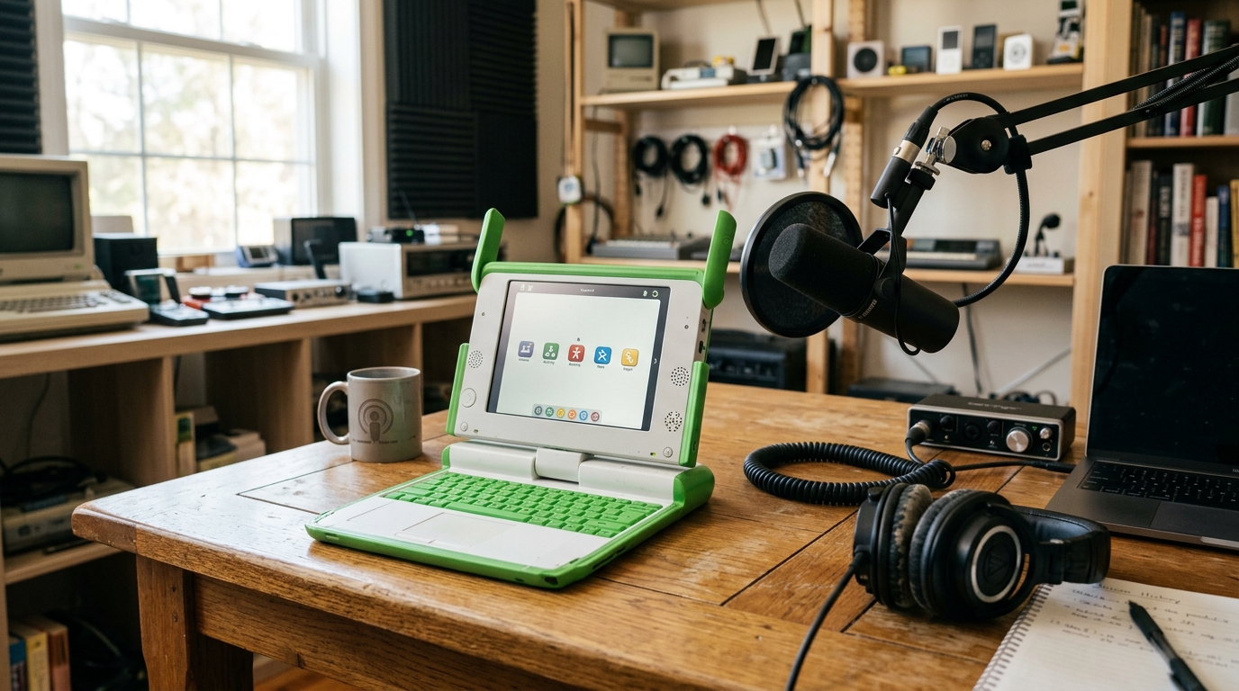 Illustration éditoriale — OLPC et le XO-1 au programme du prochain Version History