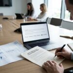 Illustration éditoriale — Sécurité de l’IA : six dirigeants signent un engagement volontaire