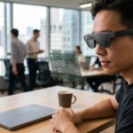 Illustration éditoriale — Meta VR Glasses : moins d’immersion, environ 100 grammes