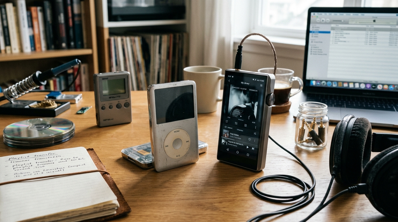 Illustration éditoriale — Les baladeurs MP3 reviennent, mais l’iPod reste sans héritier