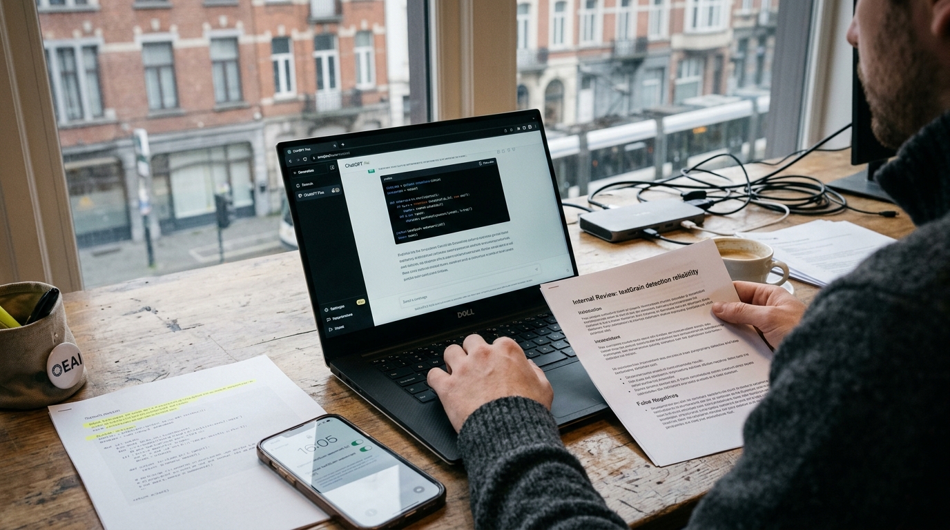 Illustration éditoriale — OpenAI annonce textGrain dans l’UE, sans garantie de détection