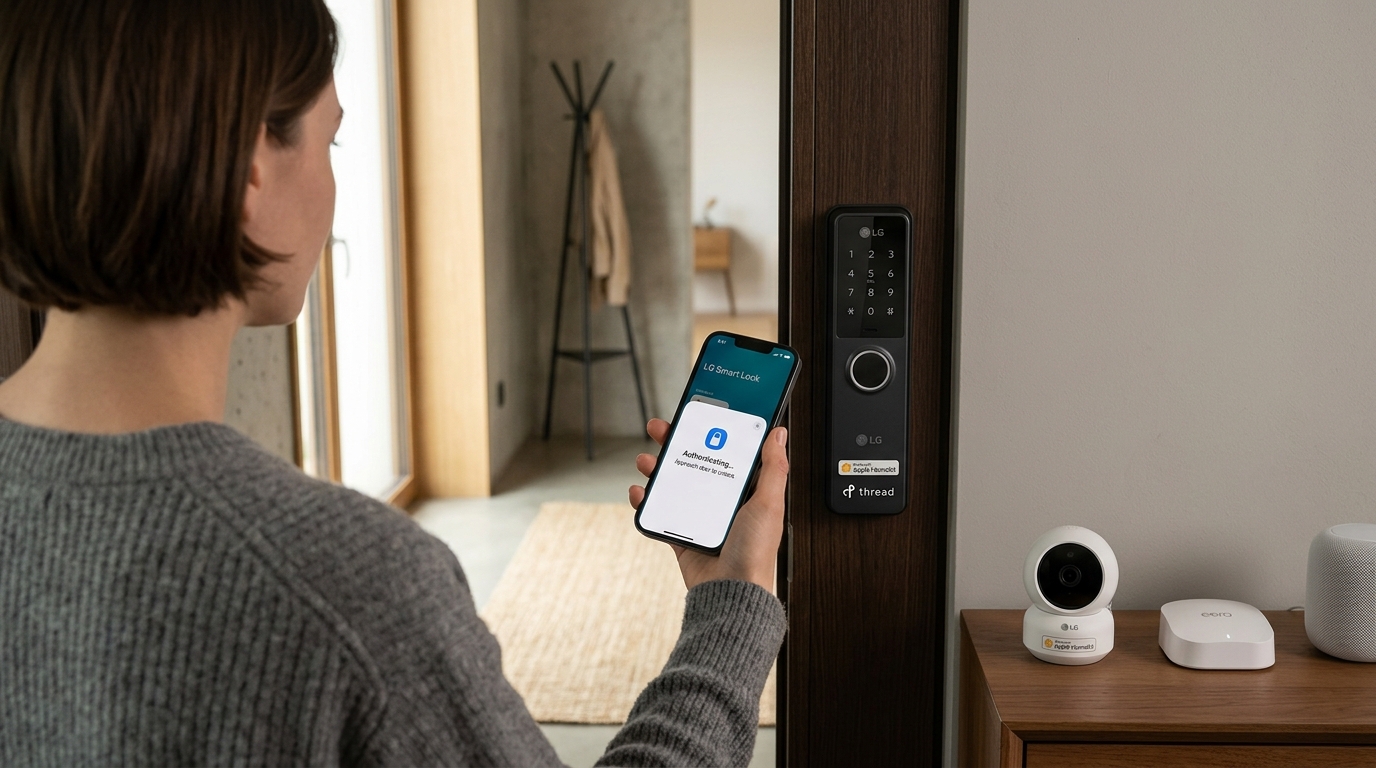 Illustration éditoriale — Apple et LG prépareraient une gamme domotique pour HomeKit