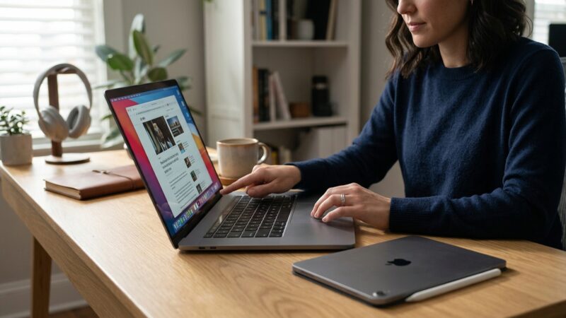 Illustration éditoriale — Apple : un MacBook Pro tactile évoqué pour fin octobre