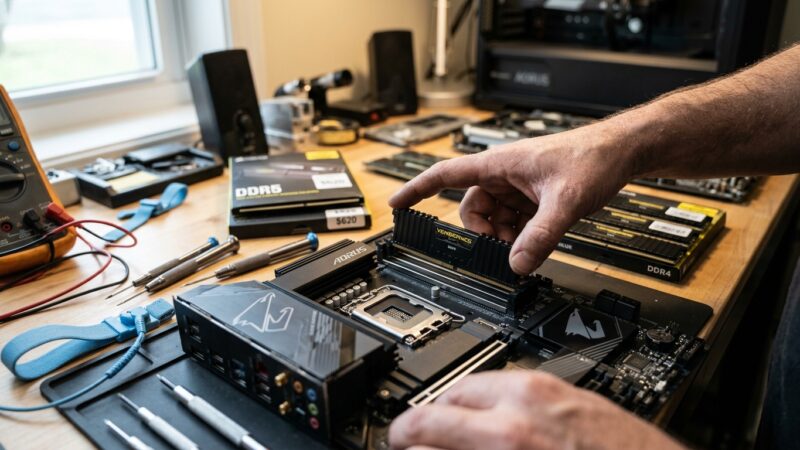 Illustration éditoriale — DDR4 : Gigabyte prépare ses cartes mères à de futurs Intel