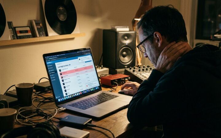 Illustration éditoriale — DistroKid retire des morceaux après les réclamations d’UMG