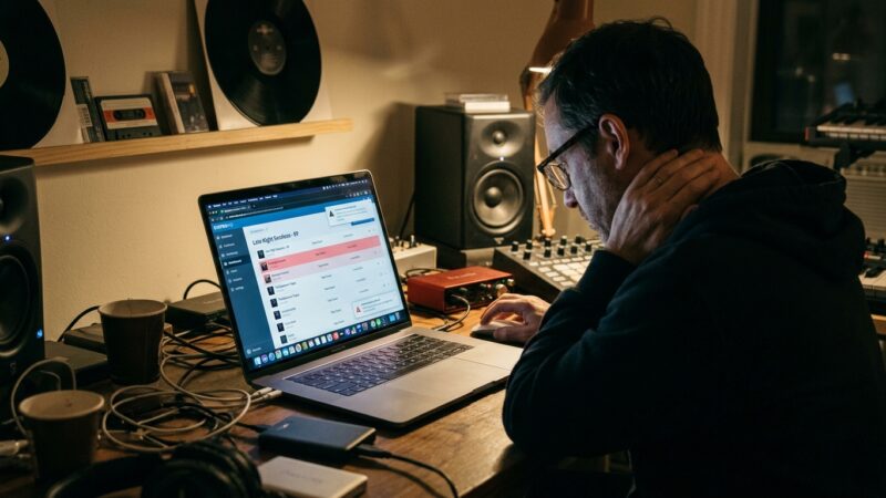 Illustration éditoriale — DistroKid retire des morceaux après les réclamations d’UMG